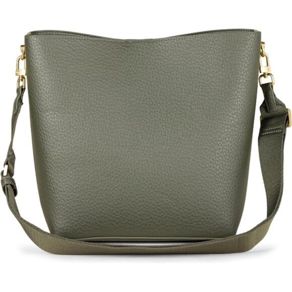 Womens Soft Bucket Bag Tote Faux Leather Crossbody Shoulder Minimalist Purse - Picture 1 of 6